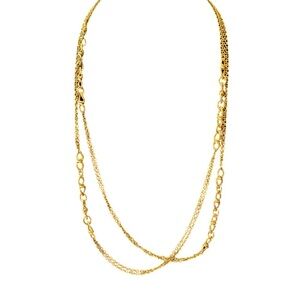 Trifari vintage gold tone super long necklace